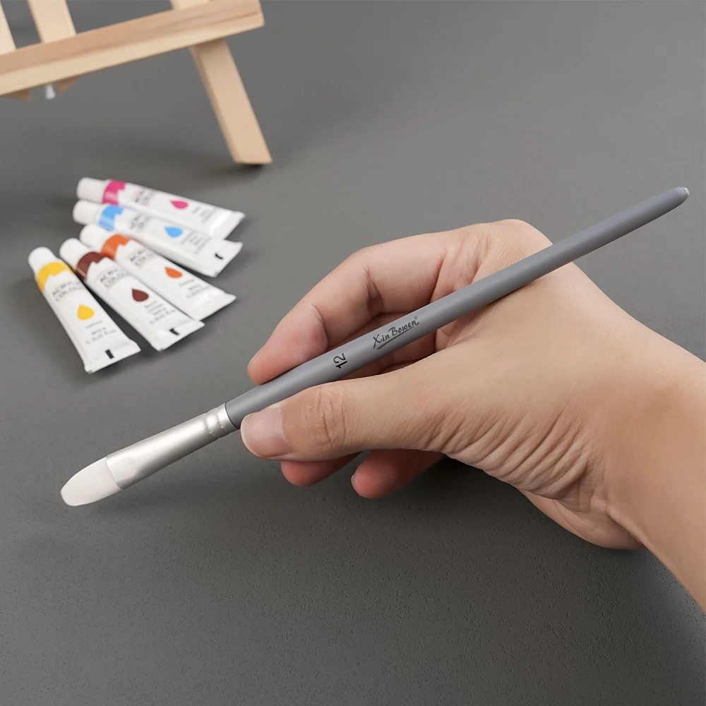 Набор профессиональных кистей для рисования Xin Bowen Master 4 шт. матовые серые нейлоновые волосы акварельной масляной акриловой живописи