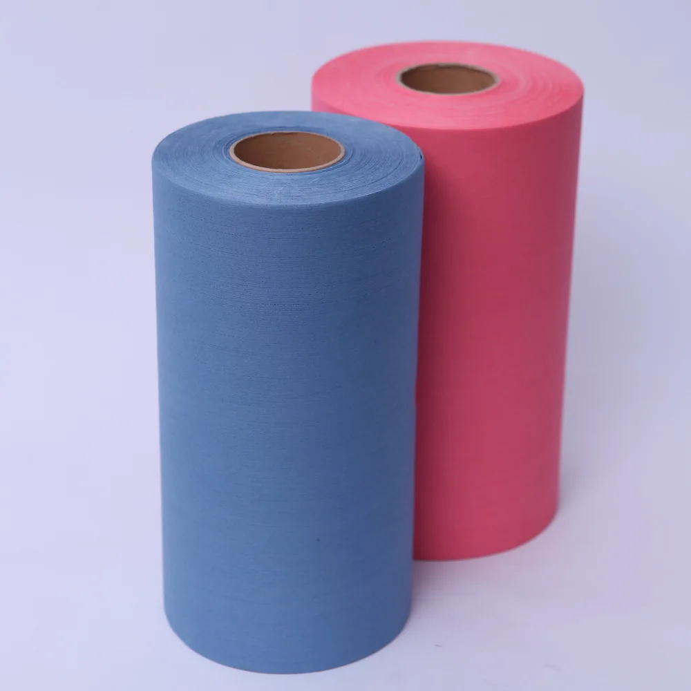 heavy duty multifunctional blue disposable wood pulp lint free industrial nonwoven fabric wipes hand cleaning cloth roll