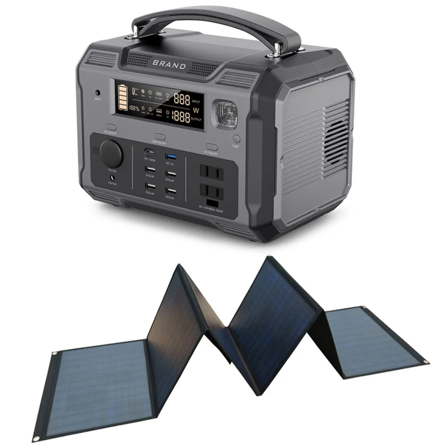 110v 500 Watt Charging Station System Solar Powered Portable Power Station Solar Generator For