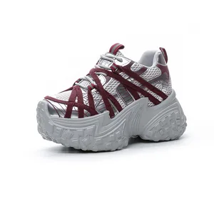 Retro Women's Shoes for Spring and Autumn 2026, New Thick Soled Tire Soles, Color Coated Sports and Casual Trendy Women's Shoes