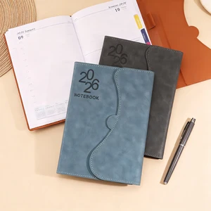 Custom Luxury 2026 A5 Embossed Journal Diary Notebook Soft PU Leather Notepad with Logo Hardcover Sketch Book for Gift