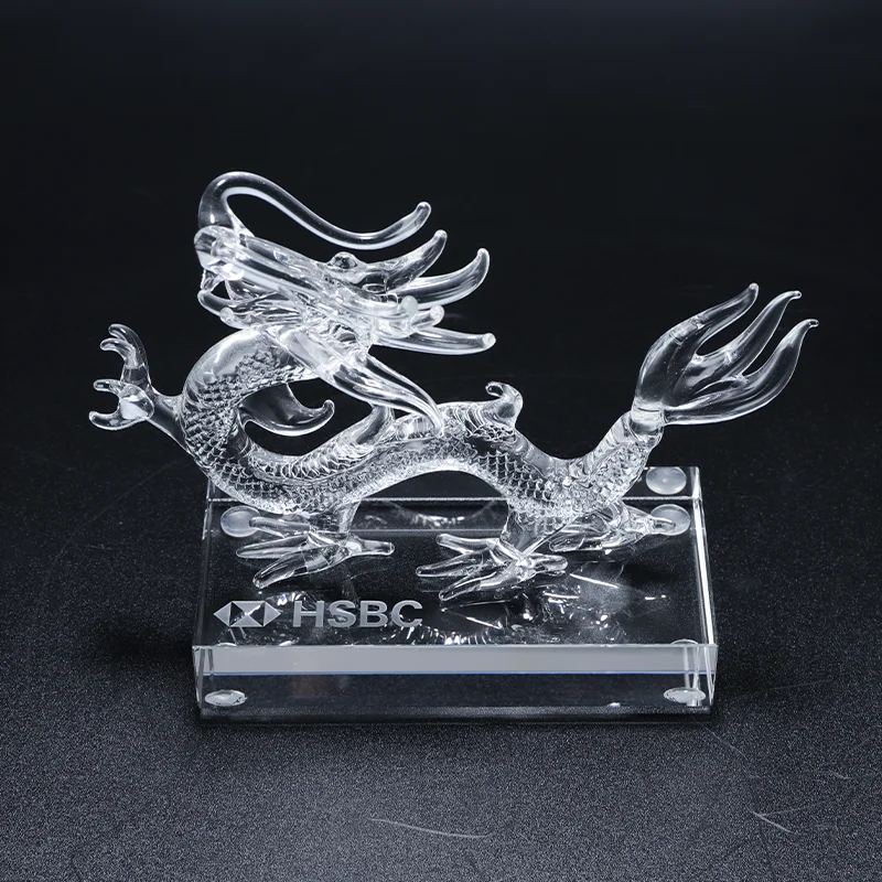 Factory custom crystal dragon decoration factory