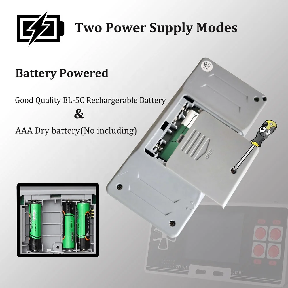 Wolsen 2.8 Inch Portable Handheld Game Players Built in 200 Retro Classic 8 Bit Console With Wireless Controller