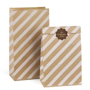 100pcs Custom 5*2.95*9.45 Inches Paper Lunch Bags Kraft Paper Snack Bread Bag 100% Recycled Brown Package Bags With White Dot