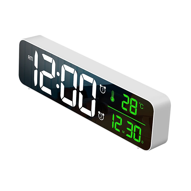 Digital LED Display Night Light  Indoor Wall Clock with Date Temperature Display