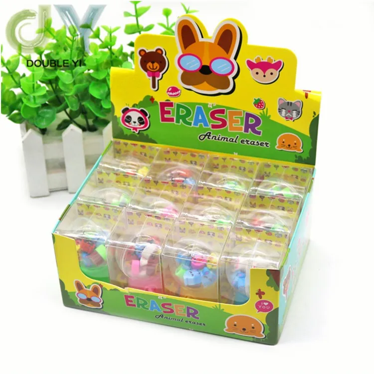 Оптовая продажа дешевый креативный ластик в виде мультяшных фруктов конфет животных
