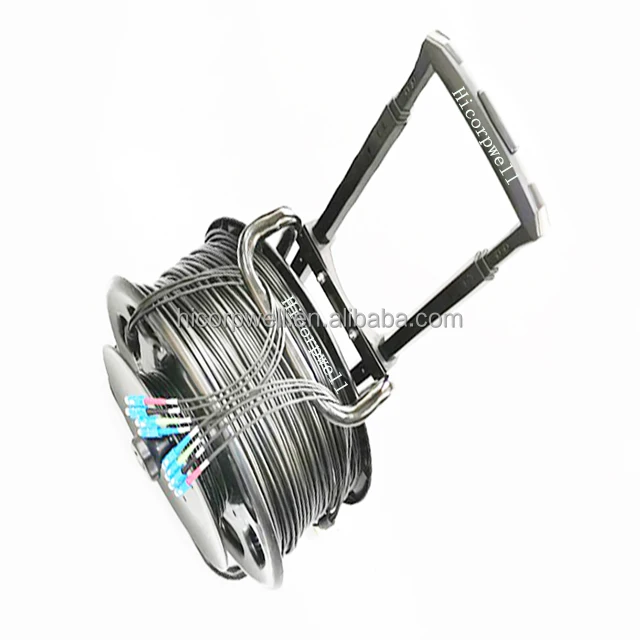 光纤滚轮100米200米300米500米便携式野外部署战术光纤电缆卷轴 - buy