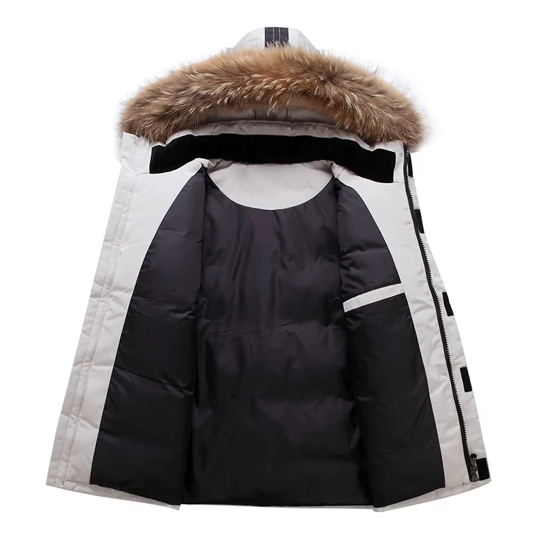 Men's Winter Parka Jacket With Stand Collar And Duck Down Filling_voghion.com