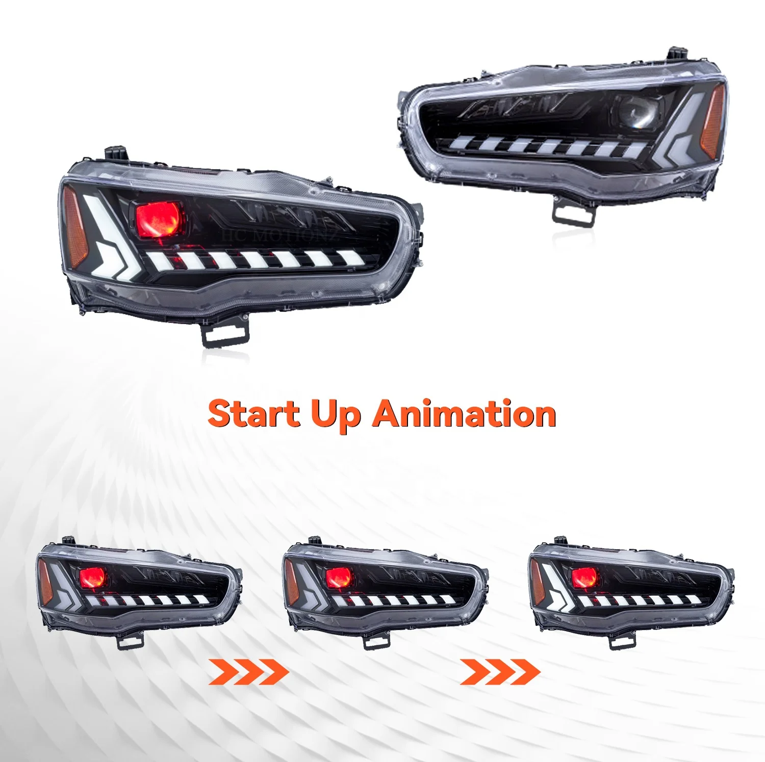 Hcmotion LED Headlights for Mitsubishi Lancer - Start up
