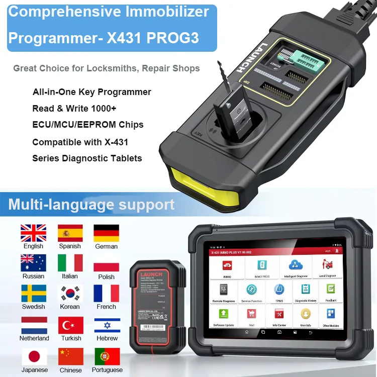 LAUNCH X431 XPROG 3+ Auto Key Programmer OBD 2 Scanner and Code Reader Diagnostic Tools at 12V Voltage
