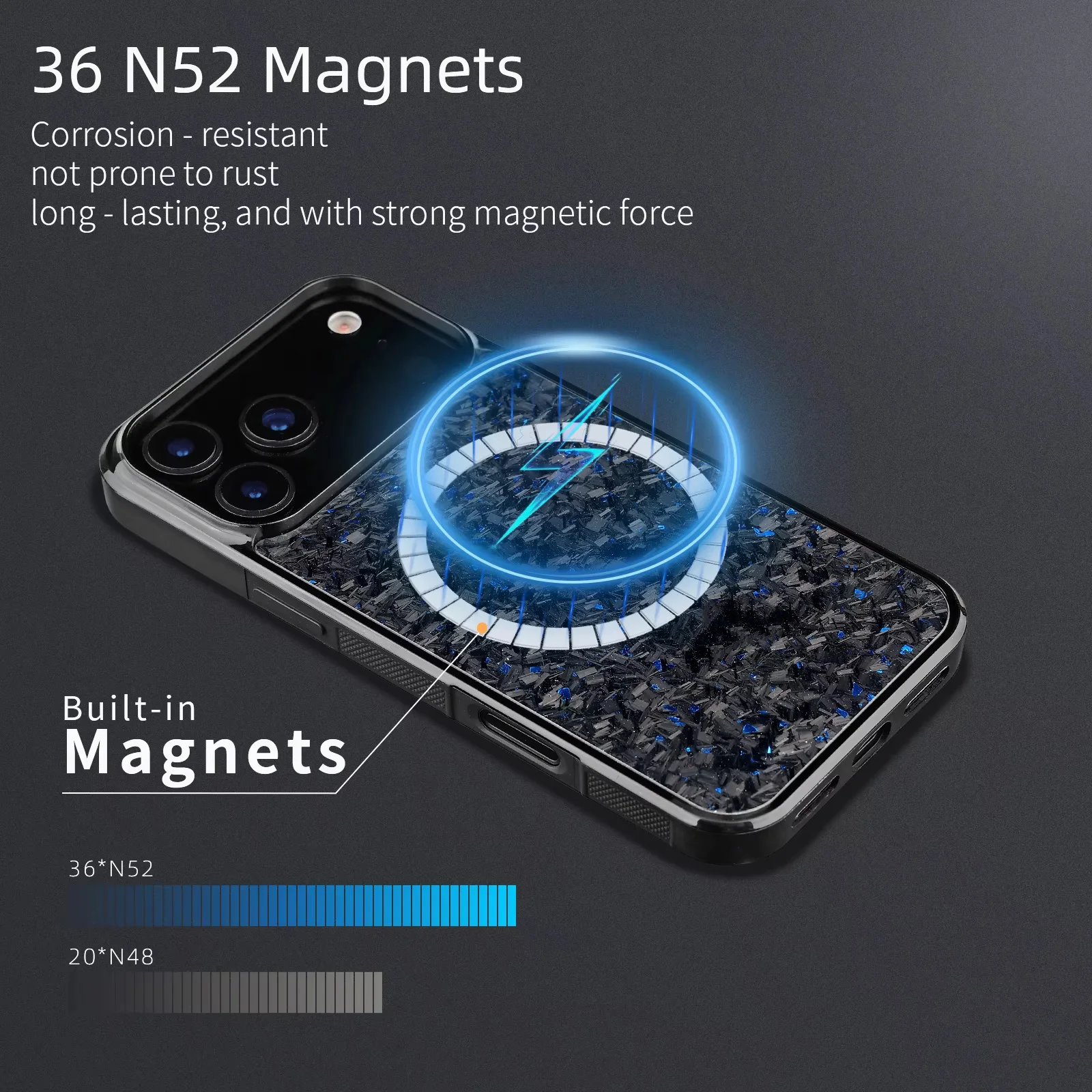 product anti drop magnetic real carbon fiber slim dry hard pc phone cover carbon fiber phone case for iphone 17 16 15 14 13 12 pro max-5