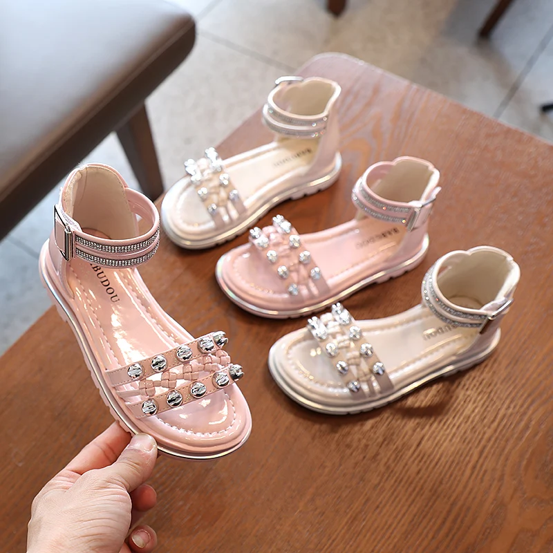 
 2021 летние детские сандалии, обувь в римском стиле для девочек, детская пляжная обувь  