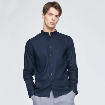 New Product Favourable Price Casual Cotton Long Sleeves Plain Shirts For Men SLD-21MT-444