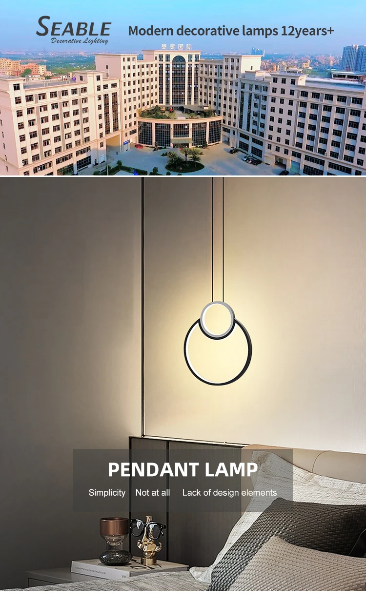 New Product Indoor Fashion Decoration Aluminum Black Living Room LED Modern Chandelier Pendant Light