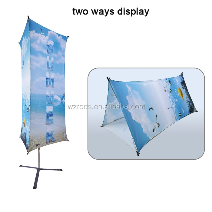 Weihai Wisezone 3D Rotating Unique Toblerone Tower Flag Pole for Advertising Display