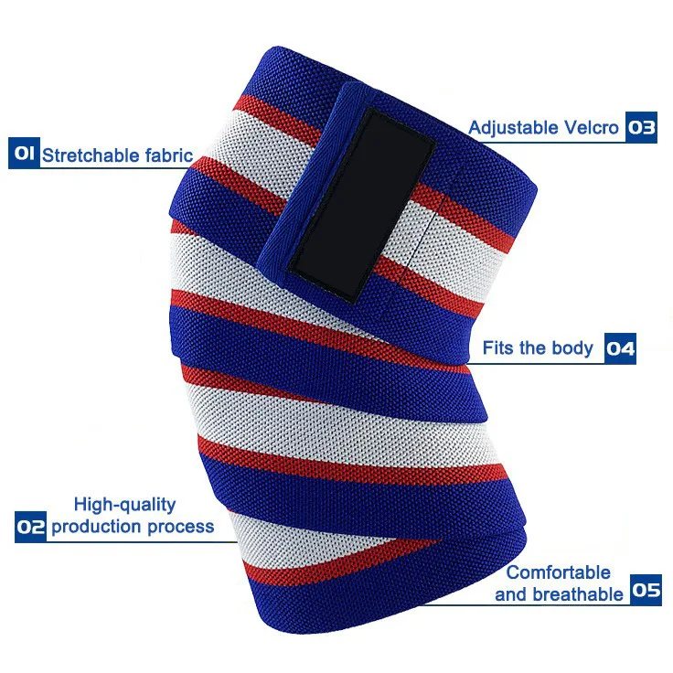 odm streaks compression professional gym weightlifting heavy duty knee wraps men knee wraps-4