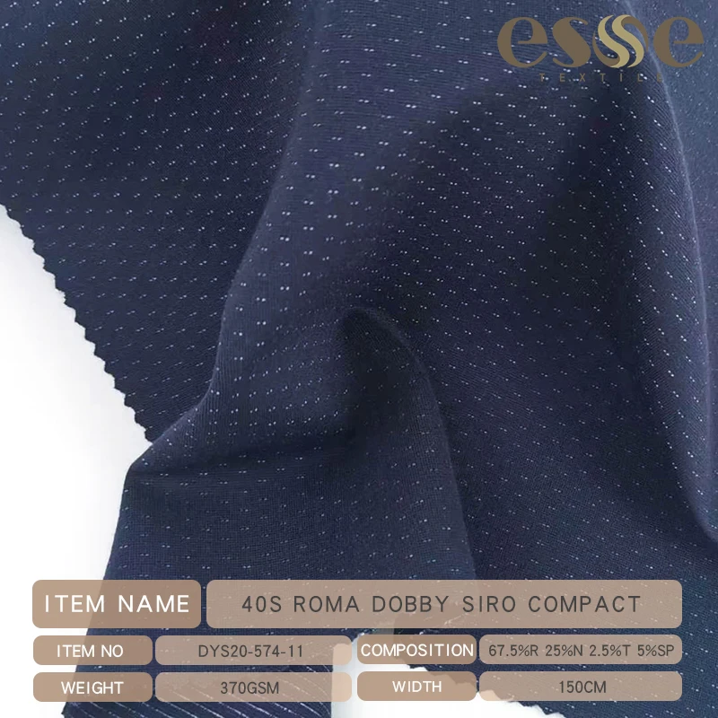 
 ESSE TEXTILE 40S NR roma ткань dobby siro однотонная окрашенная трикотажная ткань King ponte de ROMA DOTS  