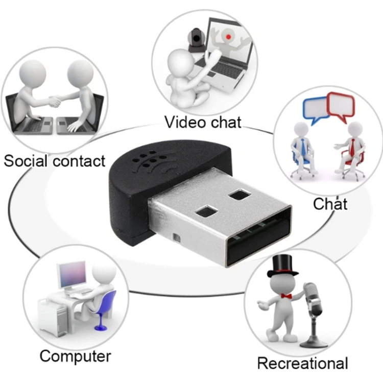 Compatible PC//Mac for la diffusion en direct Show KTV Noir etc. Portable Mic Microfone Enregistrement vocal USB Mini multim/édia portable Microphone