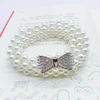 white rhinestone knot -silver