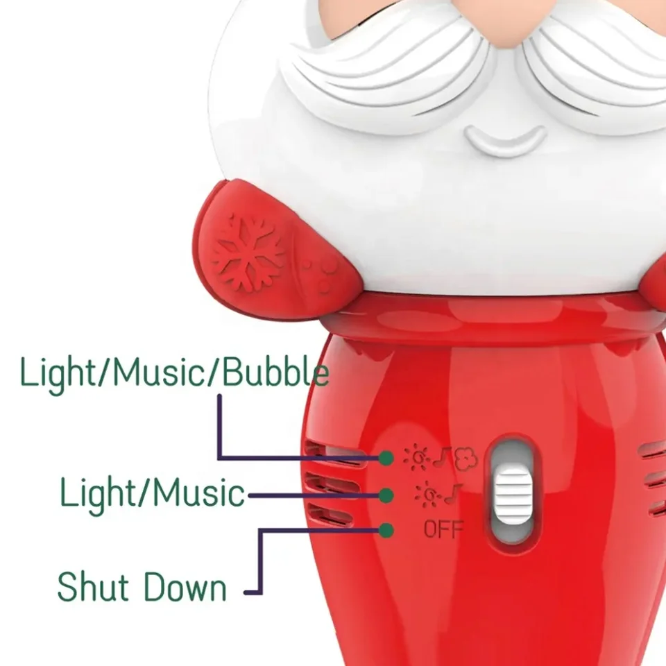Рождественская волшебная палочка Санта-Клауса, электрическая машина для создания пузырей со светом и музыкой, ручная палочка для пузырей Санта-Клауса