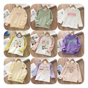 Wholesale Spring Solid Long Sleeve Organic Cotton Pullover Baby Toddler Sweatshirt France