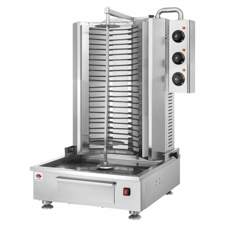Professional Commercial Kebab Machine with Three Durable Ceramic Burners Automatic Rotating BBQ Grills Shawarma Powered Gas