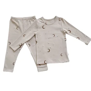Children's Long Johns Top Suit Homewear Pajamas Pure Cotton Girls Autumn and Winter Thermal Base