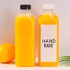 Transparent bottle with white cap