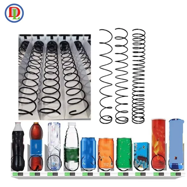 Factory Custom 3 5 10 Grids Beverage Bottle Spiral Spring 17.7 Inches OD66mm Vending Machine Motors Black Metal Coils Industrial
