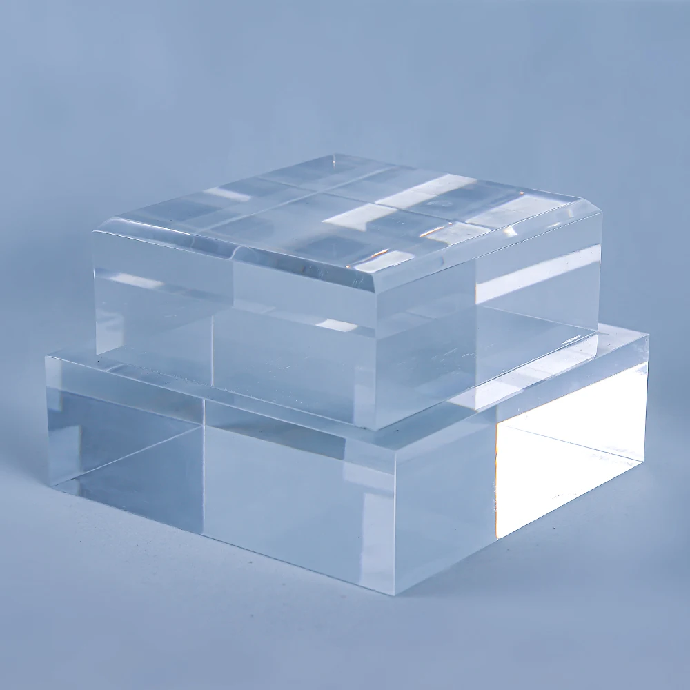 High Quality Transparent clear Round square Riser Lucite Acrylic Block ...