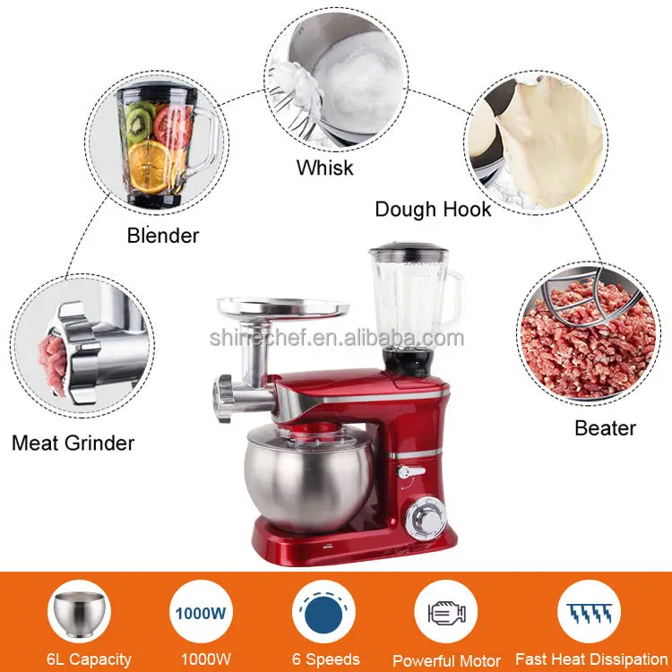 1500W Powerful Kitchen Appliances Multi Function Food Stand Mixer With 8.5L Mixing Bowl