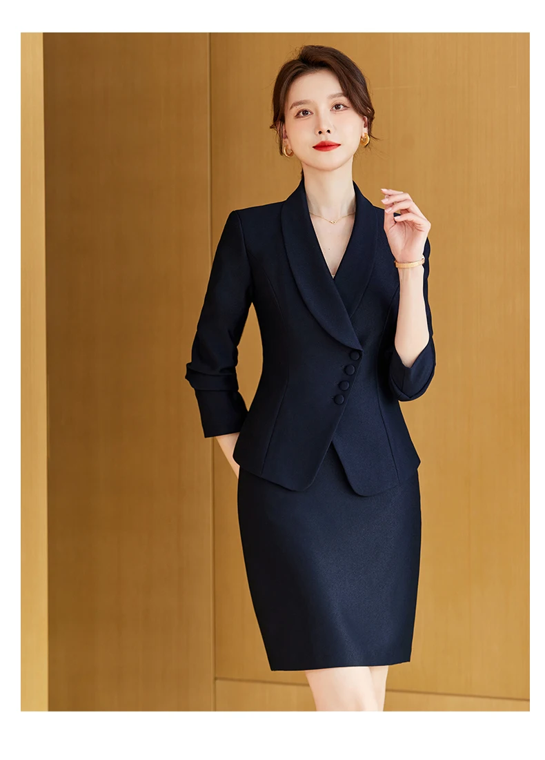High-Grade Women's Fashion Commuter Tooling Slim Skirt Suit Broadcast Art Test Host Work Uniform