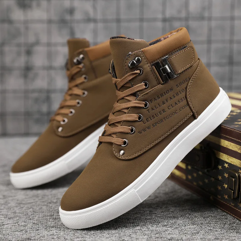 Spring new Korean version men's shoes high-top sneakers retro casual ...