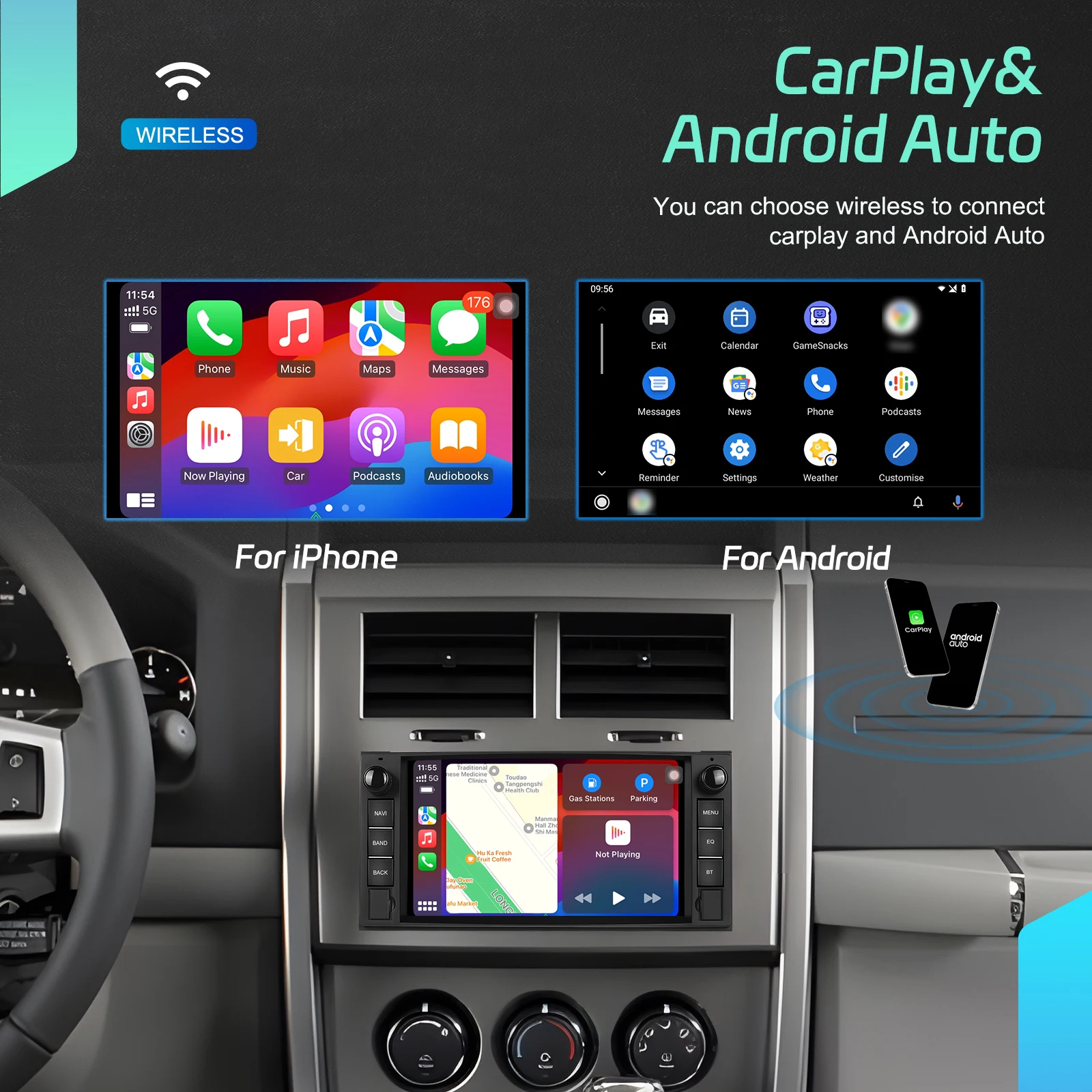 ATOTO F7WE 5 pollici Autoradio 1 Din, CarPlay Senza fili e Android Auto Senza fili, MirrorLink