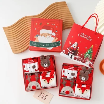 A265 Christmas Stockings for Kids Cute Baby Socks for Male and Female Babies Youth Decorative Gift Box for Fall Winter Gift