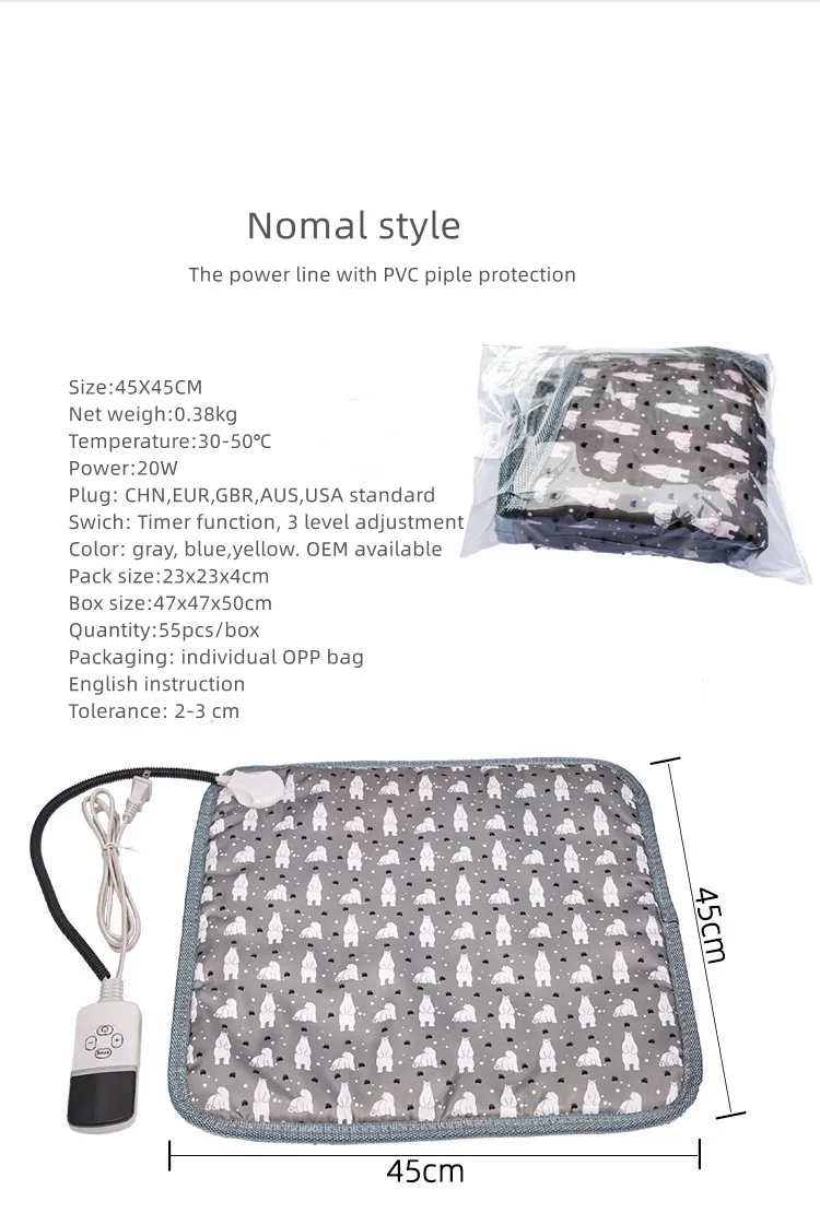 Electric Blanket For Pet Waterproof Detachable Washable Heating Mat Electric Warmer Blanket For