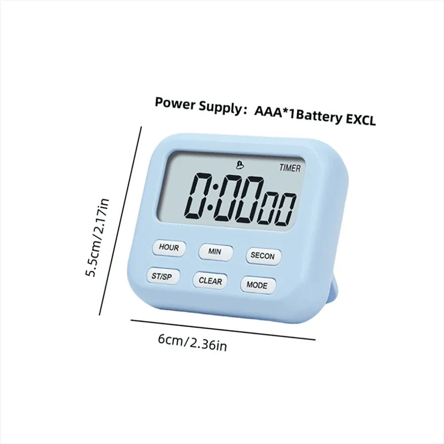 New Square LCD Digital Screen Magnetic Kitchen Timer Cooking Baking Count up Countdown Alarm Clock Sleep Stopwatch Timer