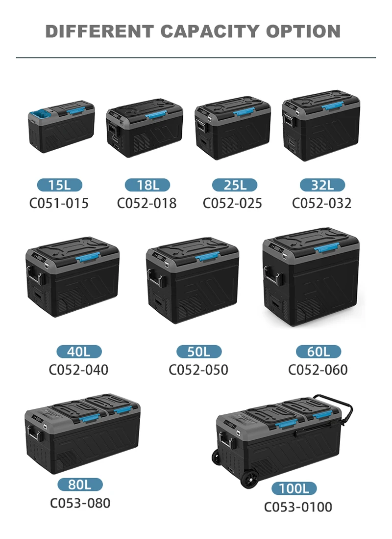 High Quality 40L  DC Mini Compressor Fridge Camping Outdoor Mini Freezer Car Fridge with Battery