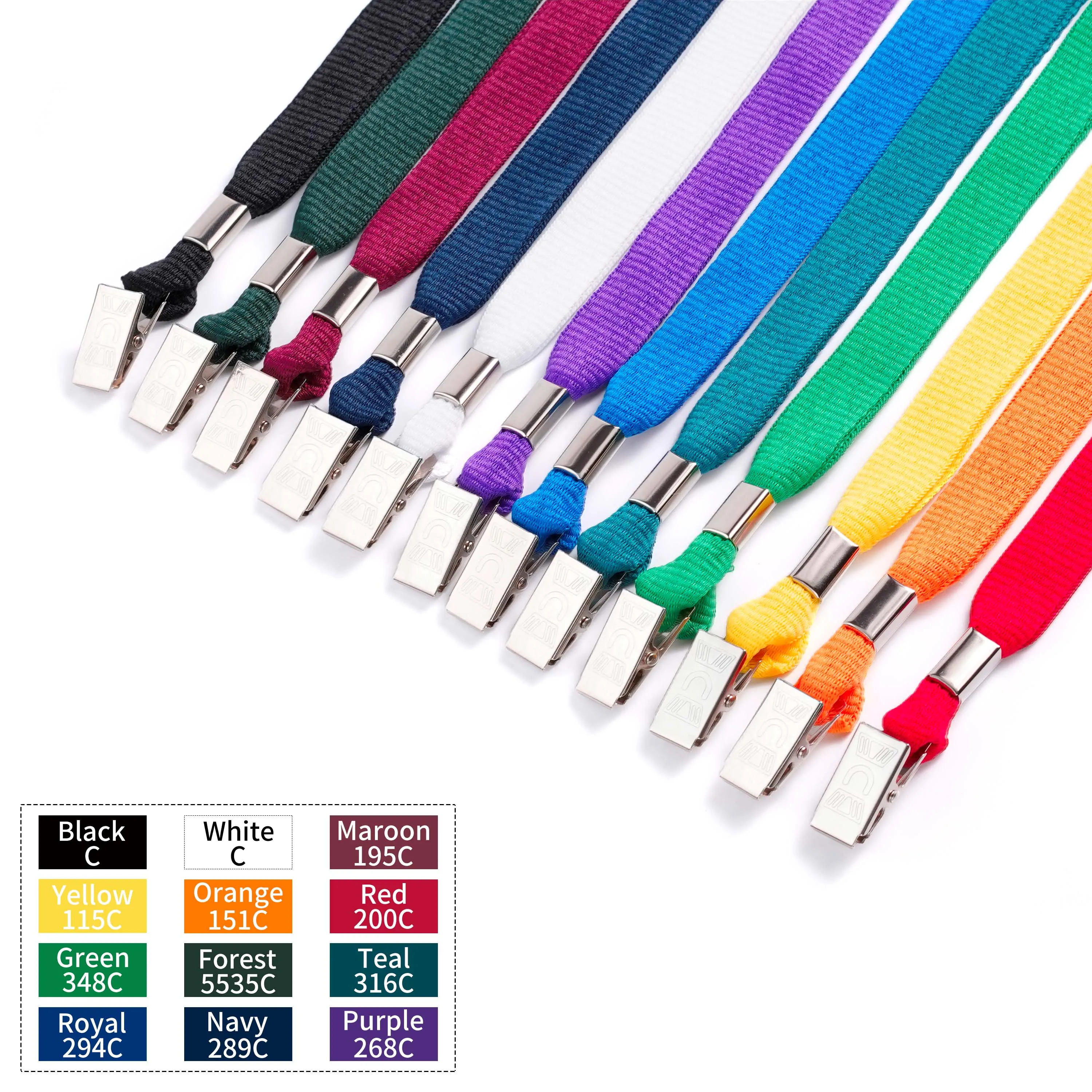 thumbnail image 2 of 10 Pack Double End 1/2" Wide Neck Lanyards With Bulldog Clip – High Quality, Black – OnDepot 2 of 5
