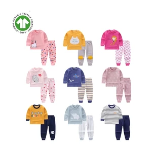 Custom Designer Luxury Cotton Christmas Cartoon Baby Girl Kids Pajamas Set