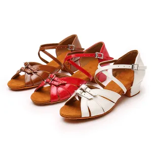 Kids Girls Latin Dance Shoes Ballroom Salsa Dancing Shoes Suede Outsole Low Heel Practice Children Salsa Tango Shoes