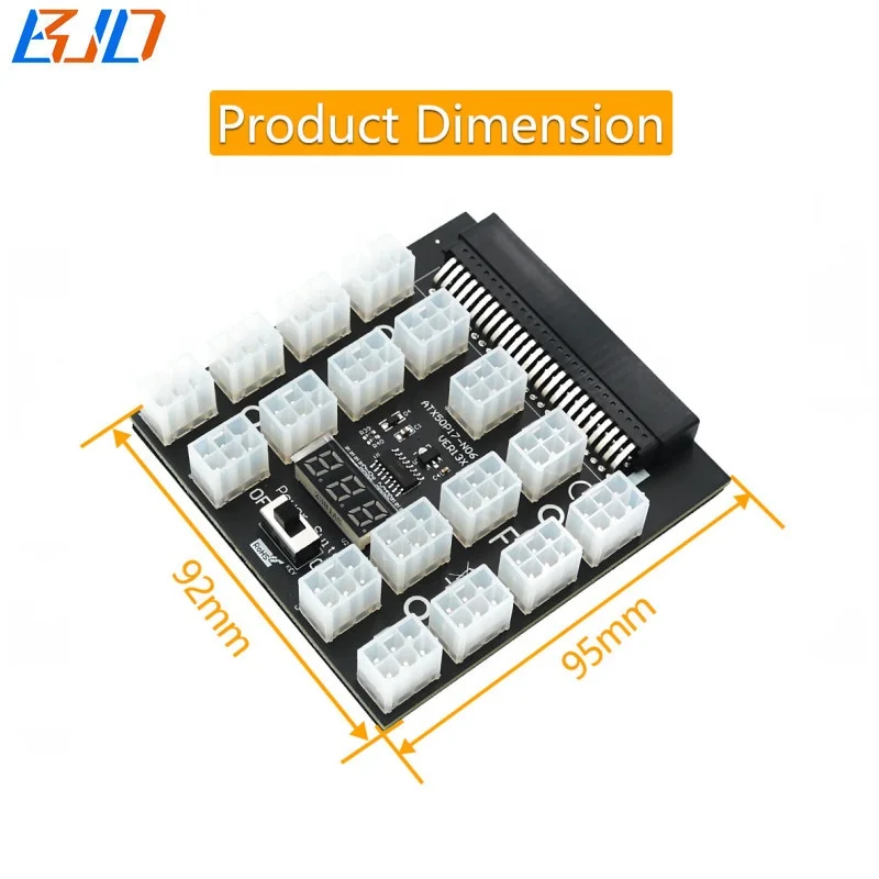 KALEA-INFORMATIQUE Breakout Board 2400W für Dell Netzteil mit ATX 50 Anschluss - 17 x P6 - Kompatibel mit D750, DS1100, D1600, D2000, D2400