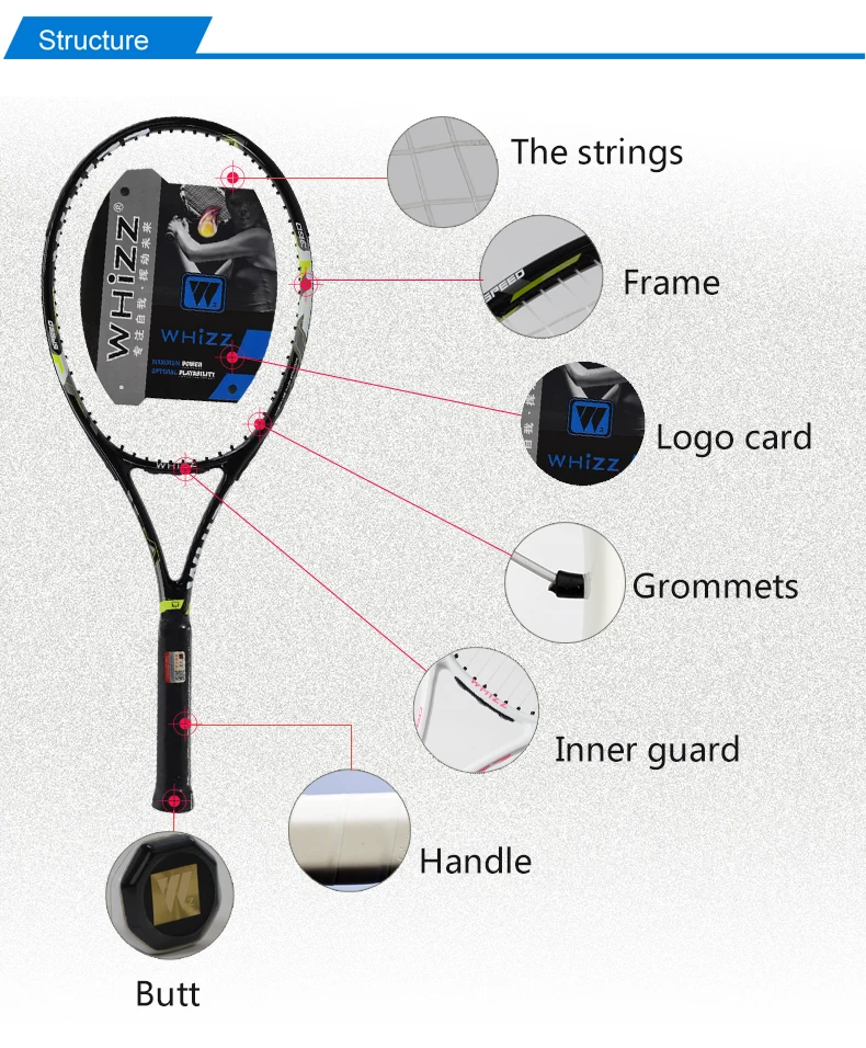 Whizz Model 360 Aluminum Alloy Adult Tennis Racket