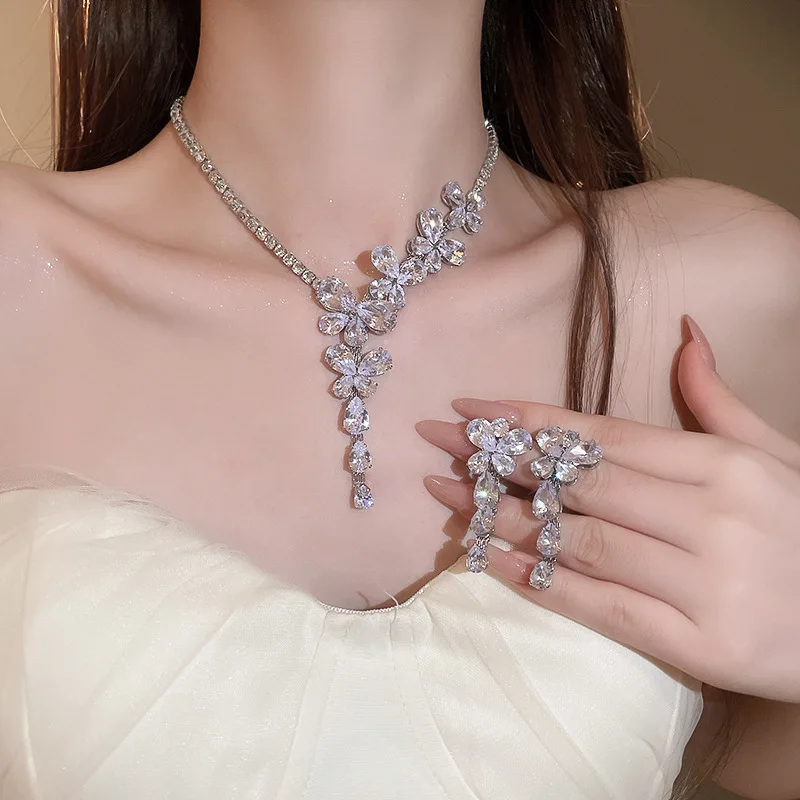 Elegant 925 Silver Butterfly Jewelry Set