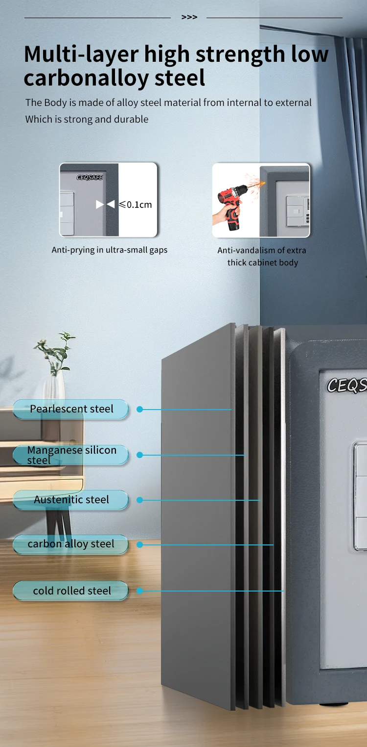 CEQSAFE High-end Fire Resistant&Hotel Electronic Digital Safety Safe Box for Home factory