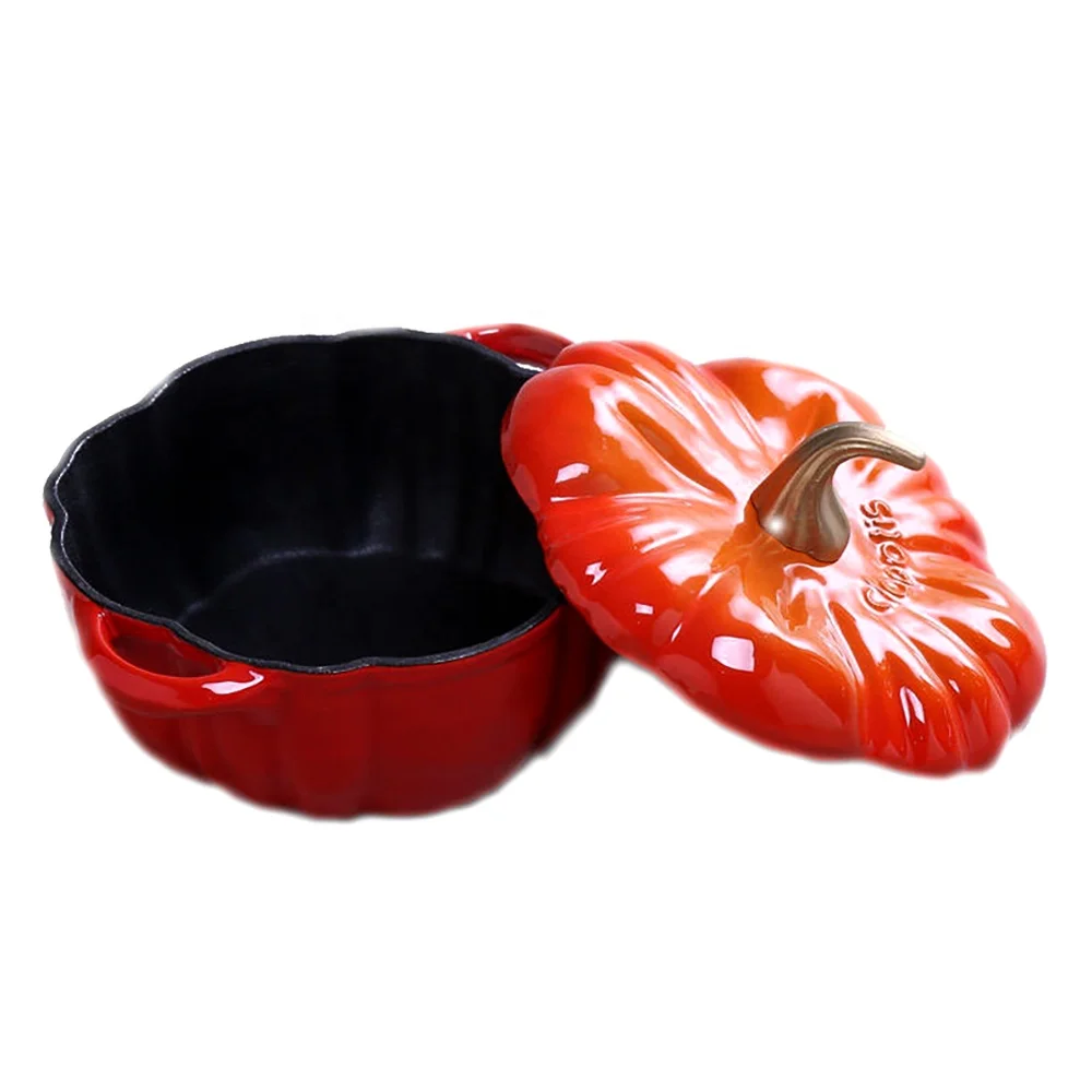 Kürbis-Design Emailletopf Mit Antihaft - Vielseitiger Kochtopf Für Backen, Braten & Schmoren