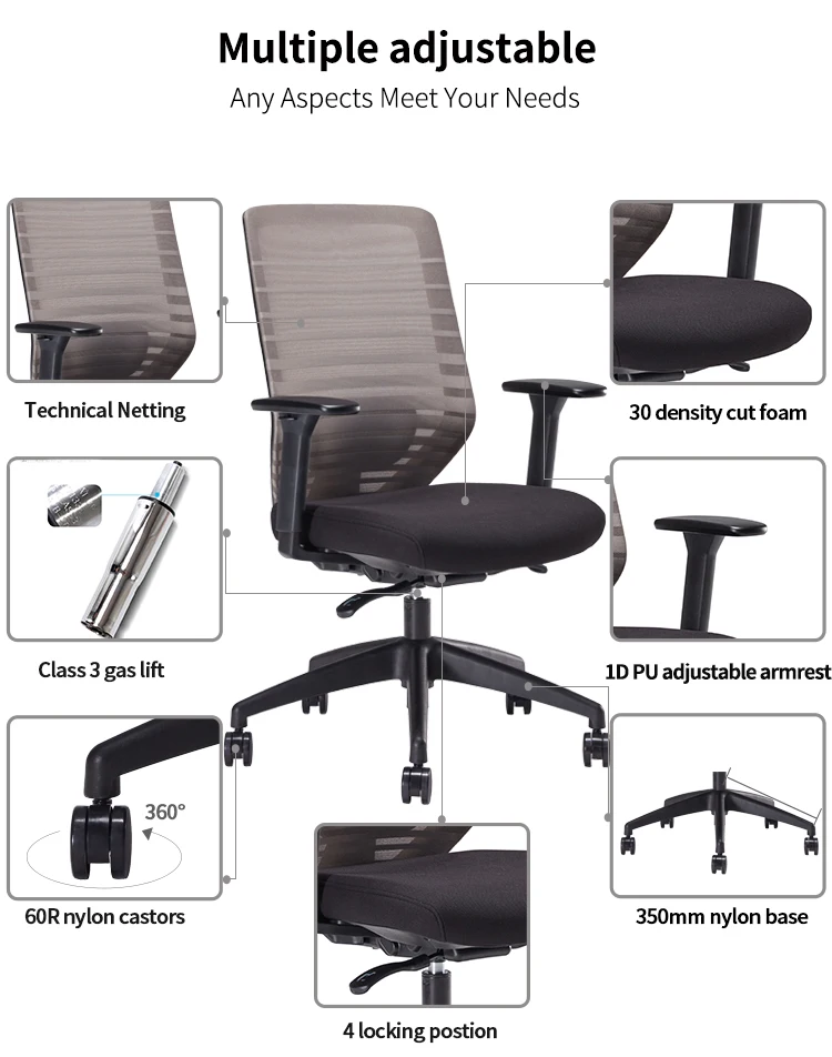 Office Chair Swivel Chair Armrest Desk Ergonomic manufacture