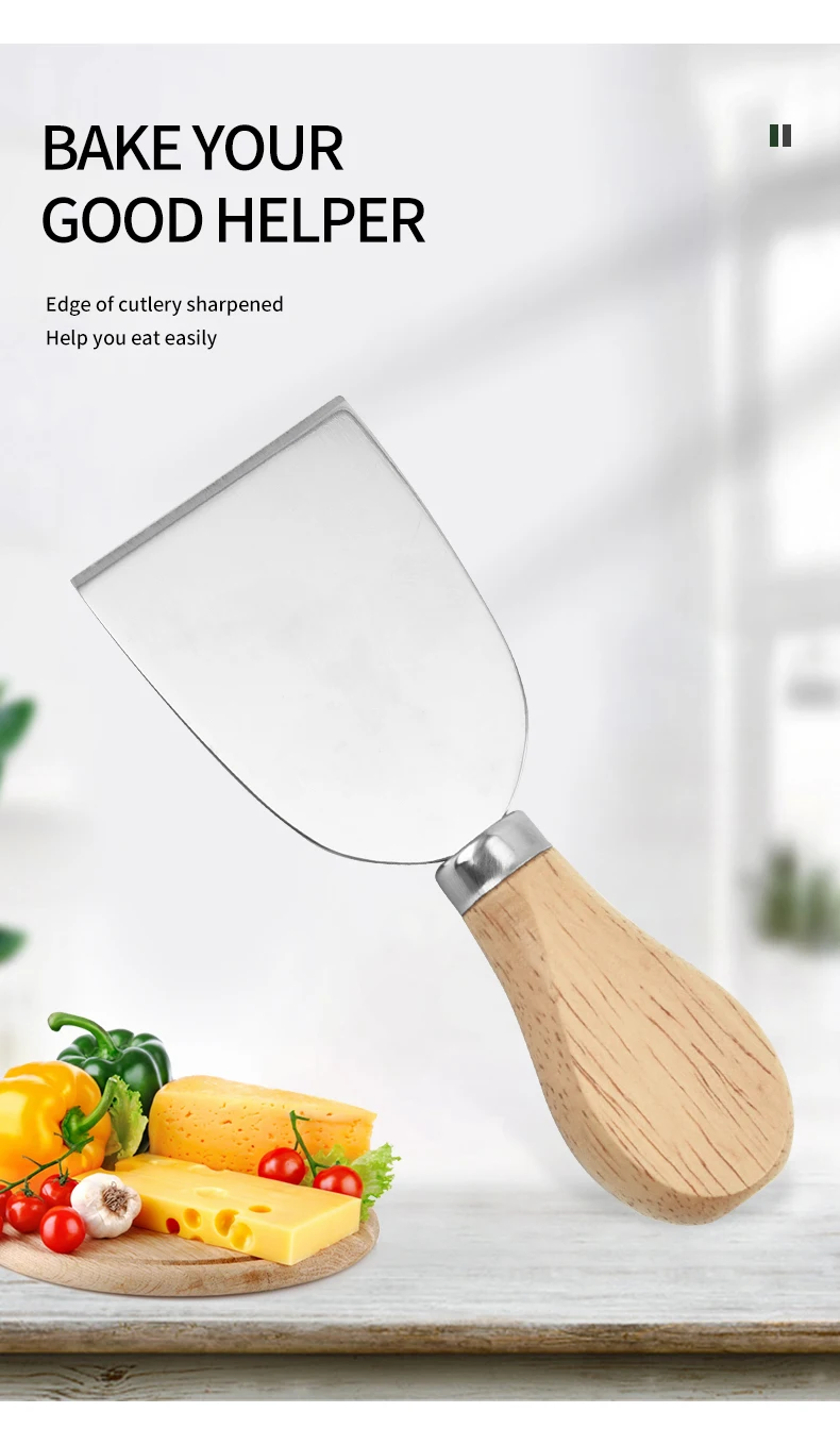 Cheese Knives With Wood Handle Stainless Steel Cheese Slicer Cheese