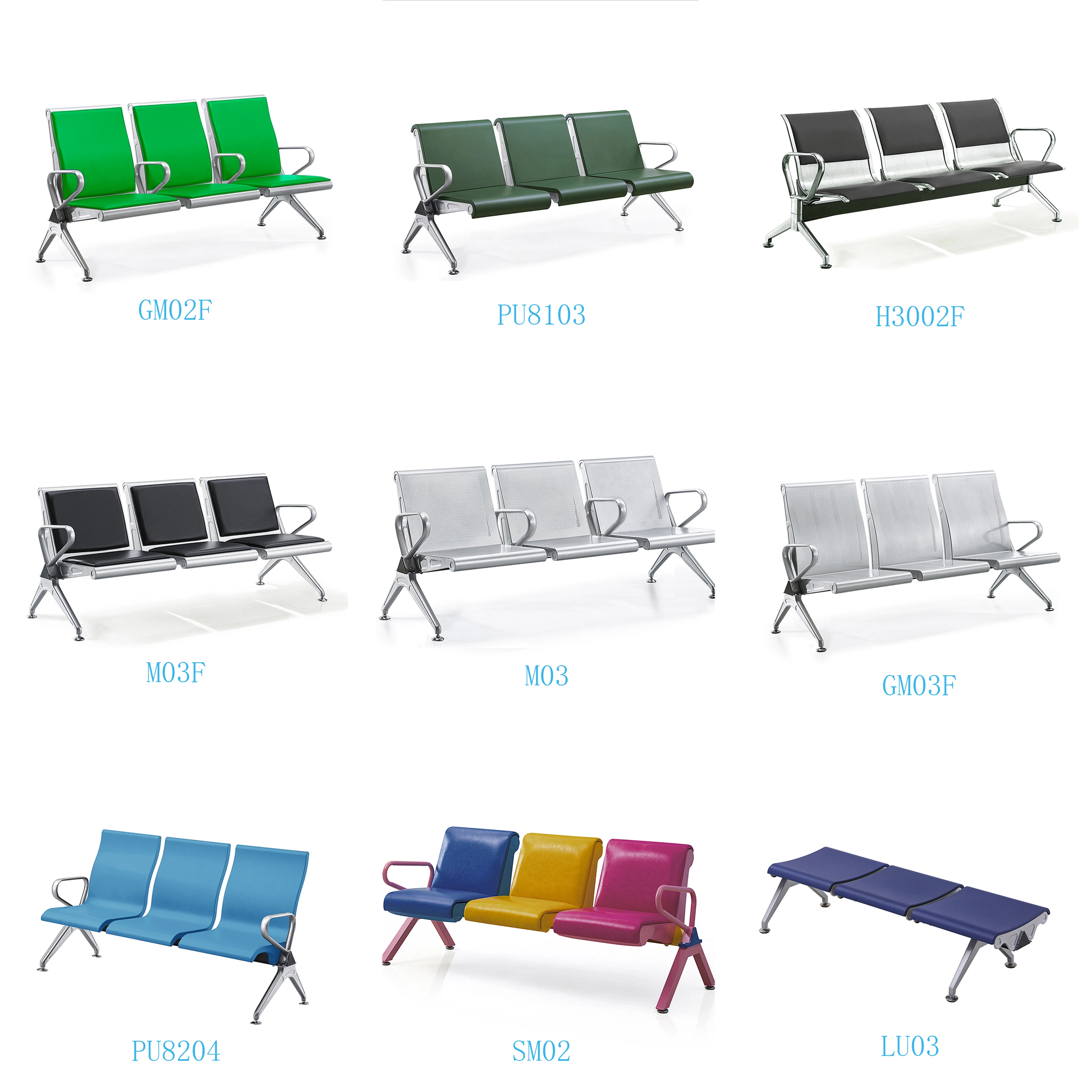 2022 Factory Direct Sale Cheap 2 Seat Public Area Waiting Chairs Airport Chair