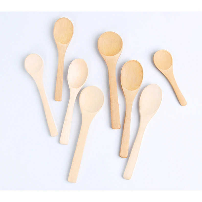 Lot De 6 Cuillères à Miel En Bambou - 17 Cm - Design Unique - Pour Thé, Café, Yaourt, Desserts - Petites Cuillères De Service En Bois